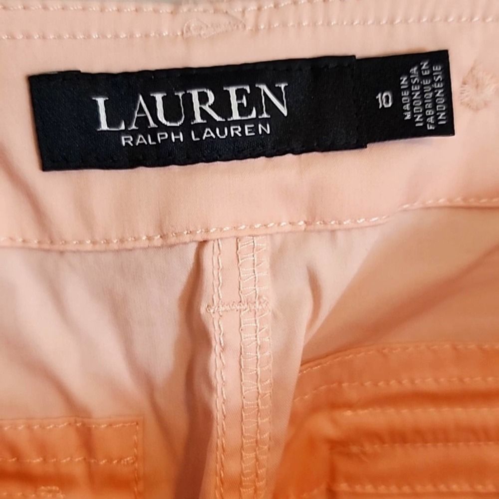 NWT Ralph Lauren Twill Cargo Chino Cotton Stretch Shorts Pale Pastel Pink SZ 10 - Picture 9 of 10